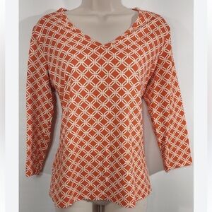 J McLaughlin Stretch Knit 3/4 sleeve v-neck top, size Small